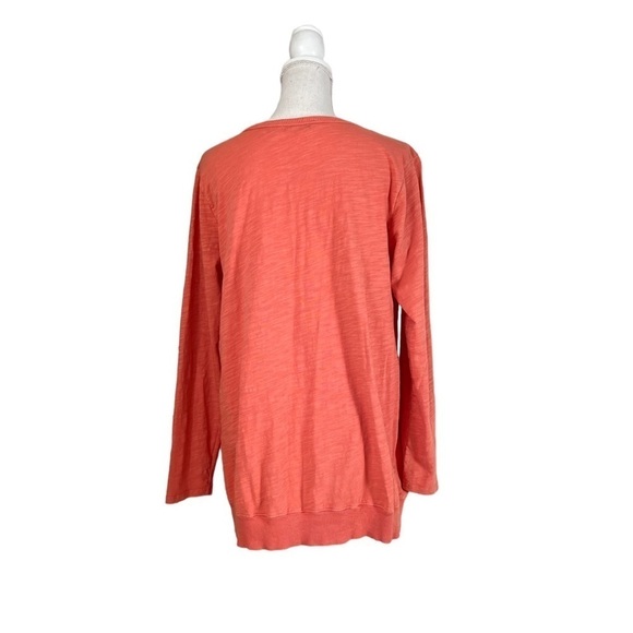 SOFT SURROUNDINGS WOMENS CHALKY ORANGE LONG SLEEVE CASUAL TOP SIZE LARGE - Picture 3 of 8